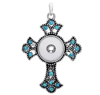 18 mm metalni gumb s kopčom nakit kristal privjesak križ ogrlice za žene gospodo berba pribor