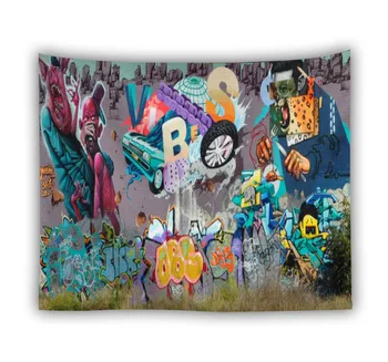 Kreativni Grafiti Zidna Tapiserija Apstraktan i uređenje prostorija Psihodelični tepih Hipi Boho Dekor Art tapiserija Estetski indie-tepih
