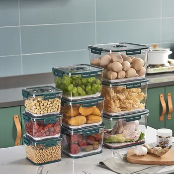Kutija Za Pohranu Hladnjaka Kuhinja Kontejner Za Skladištenje Hrane PET Plastika Prozirna Ca Vremenskog Smrznuti Organizator Kutija