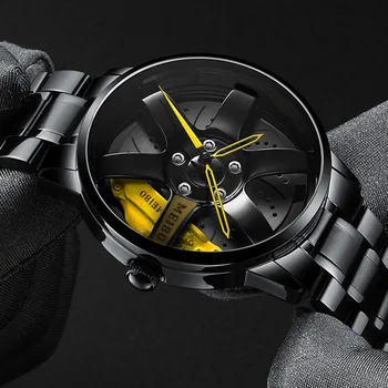Luksuzni muški sat s remenom od nehrđajućeg čelika Modni quartz ručni satovi Sportski Muški Muški sat Reloj Masculino Relogios Nova crna