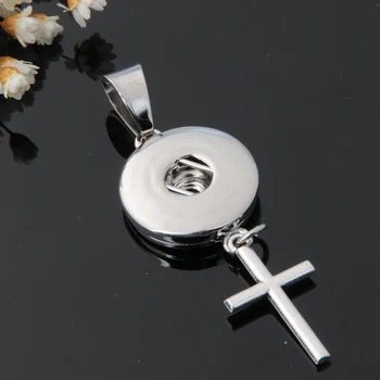 Topla rasprodaja XL5019-XL5027 Jednostavan prekrasan Križ svijeta lanca ugriz ogrlice 50 cm pogodan 18 mm gumb ugriz modni nakit
