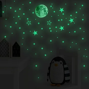 Zollor 127 kom. Sjaj zvijezde Planet Naljepnica na zidu Spavaća soba Dječja soba Fluorescentna Kreativna samoljepljive Ukrasne naljepnice